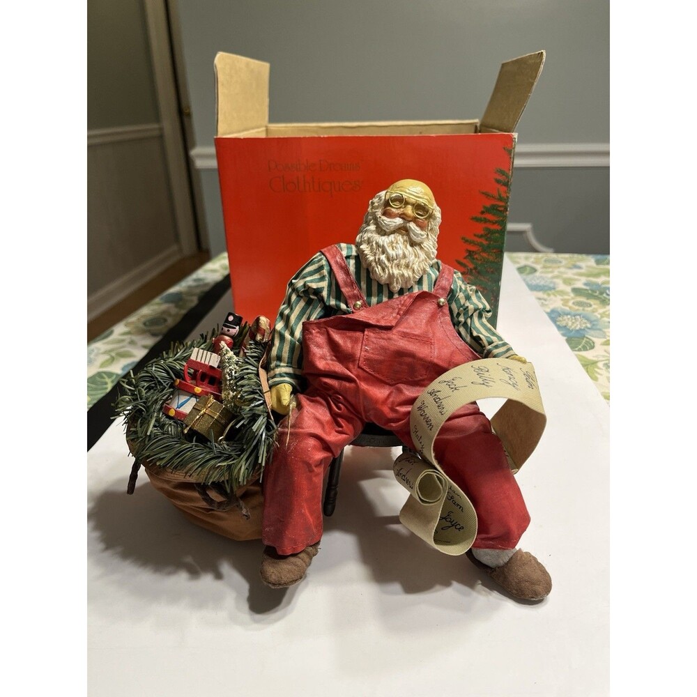 Possible Dreams Overworked Santa Christmas Figurine Clothtique Dept 56 IOB